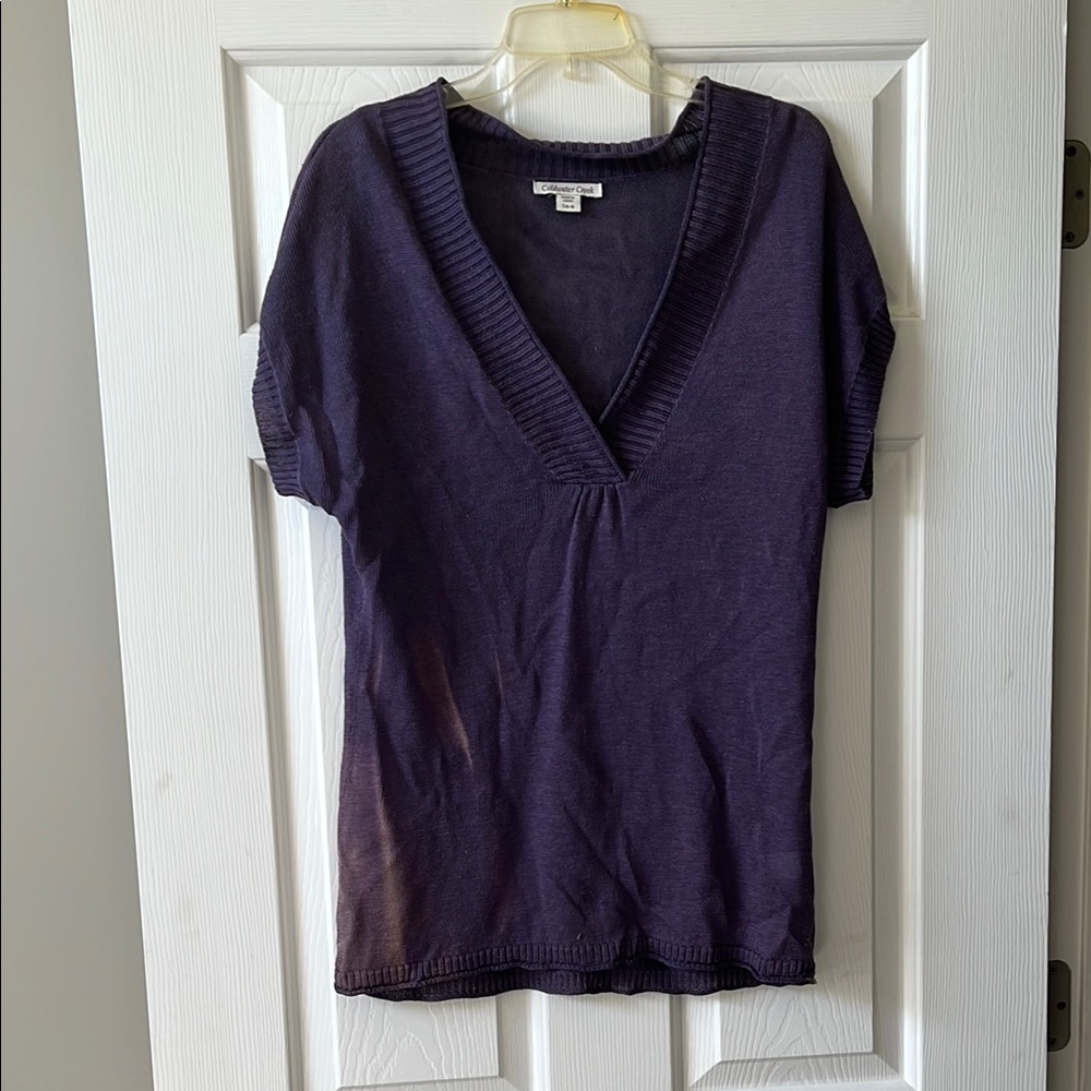 Coldwater Creek Women's V-Neck Purple Top